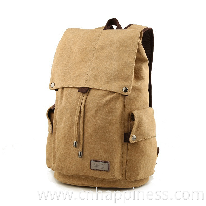 Large leisure outdoor business hiking bags backpacks carry on travel computer vintage canvas backpack